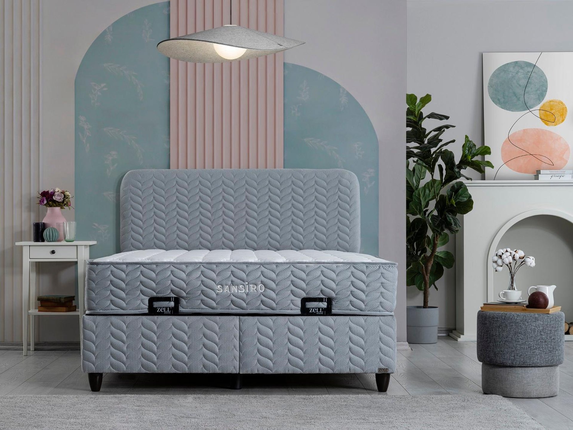 SANSIRO BED BASE HEADBOARD SET