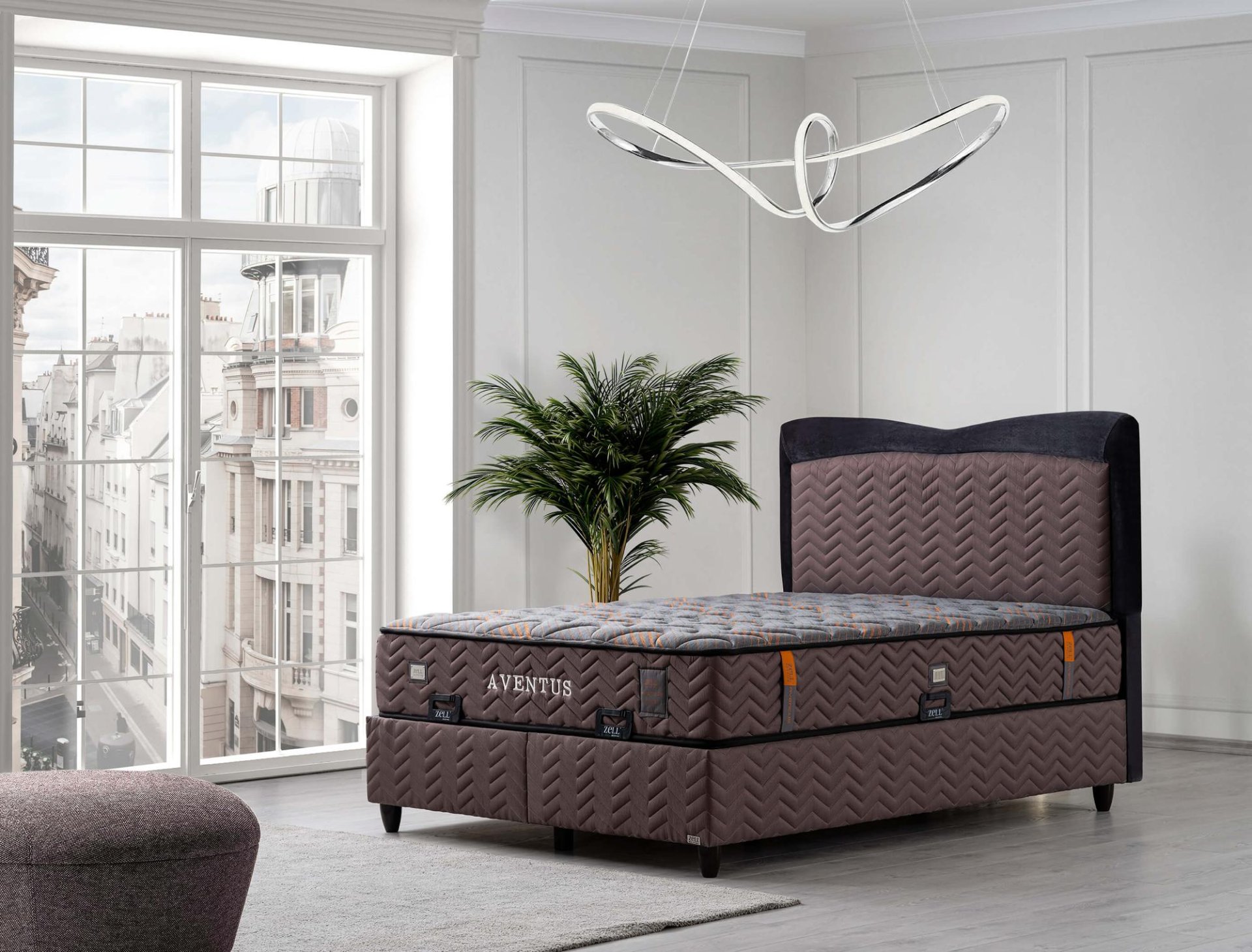 AVENTUS BED BASE HEADBOARD SET