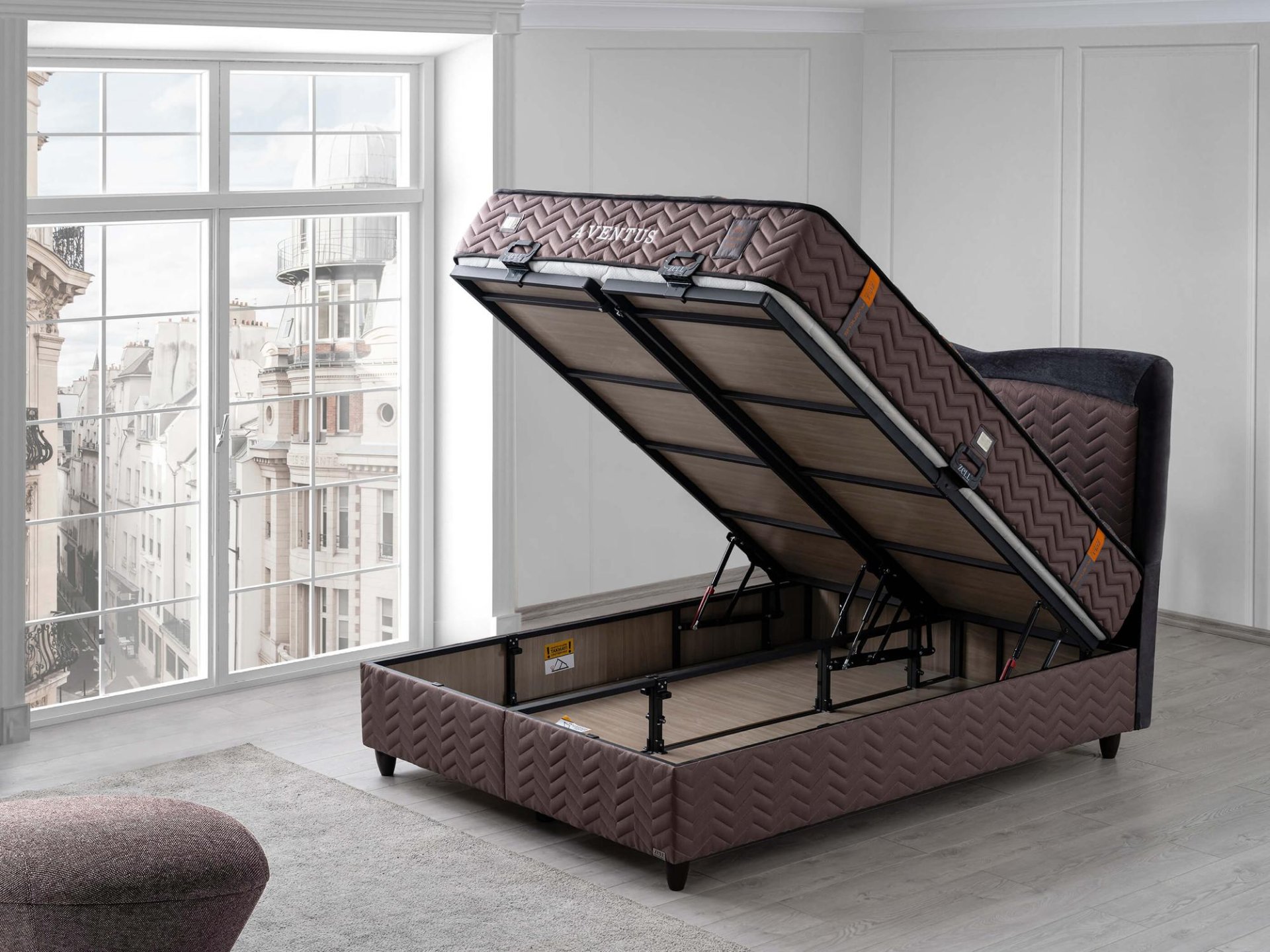 AVENTUS BED BASE HEADBOARD SET