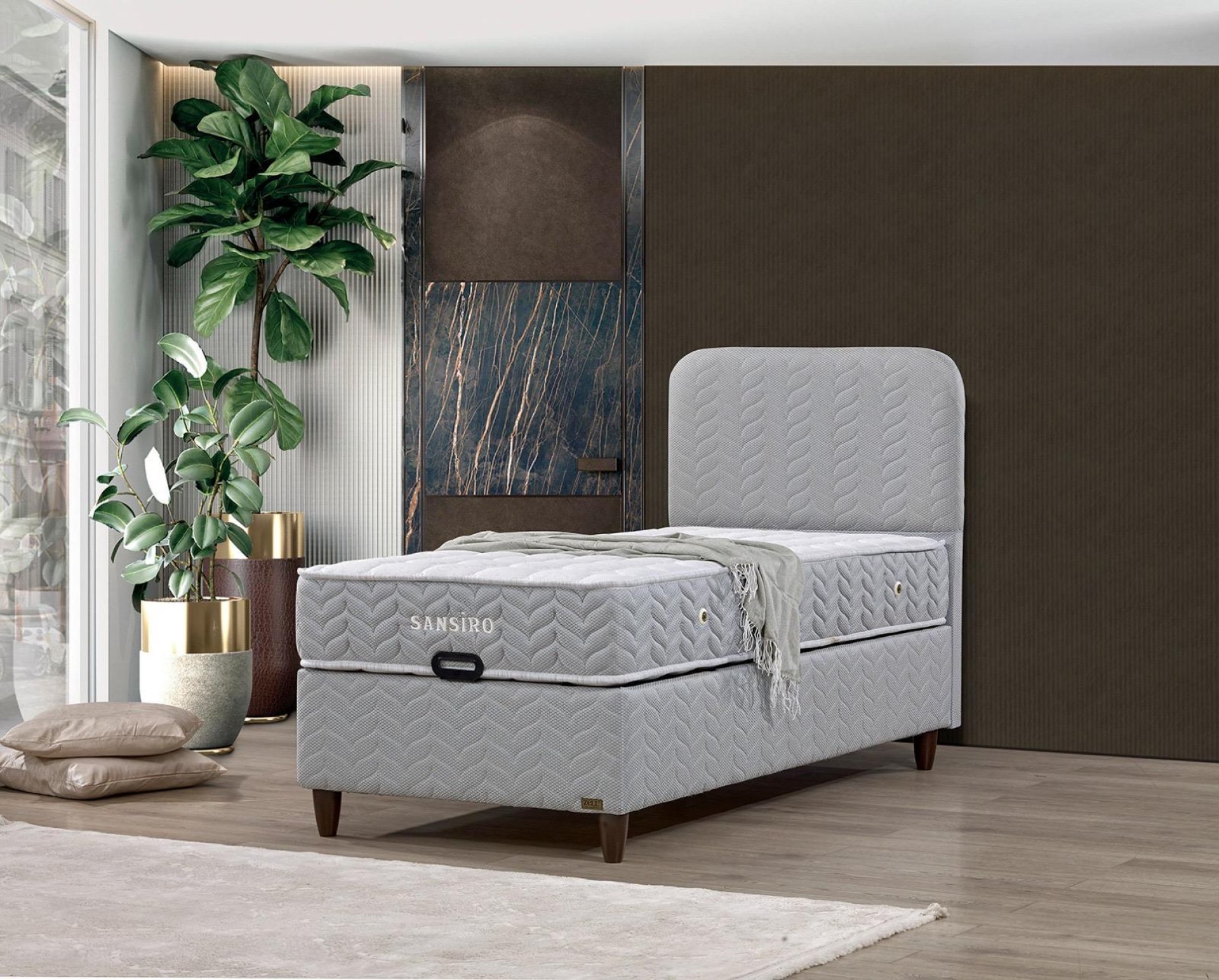SANSIRO BED BASE HEADBOARD SET