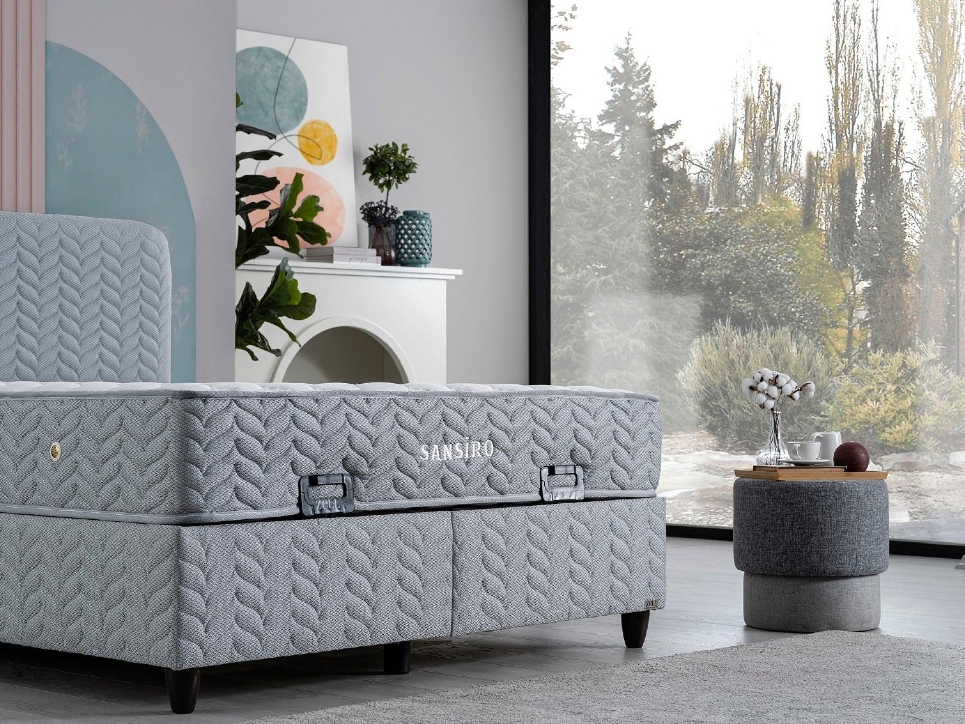 SANSIRO BED BASE HEADBOARD SET