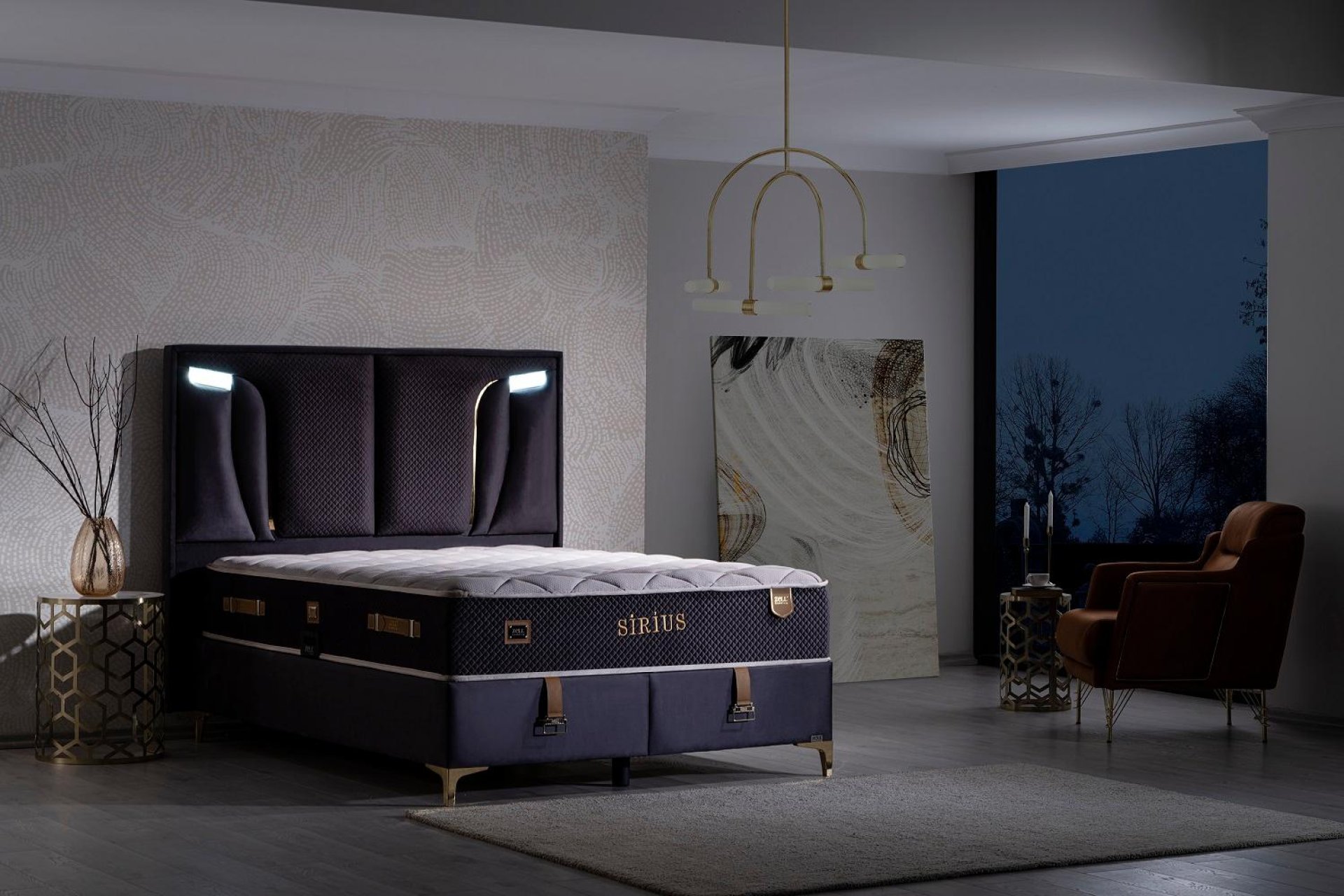 SIRIUS BED BASE HEADBOARD SET