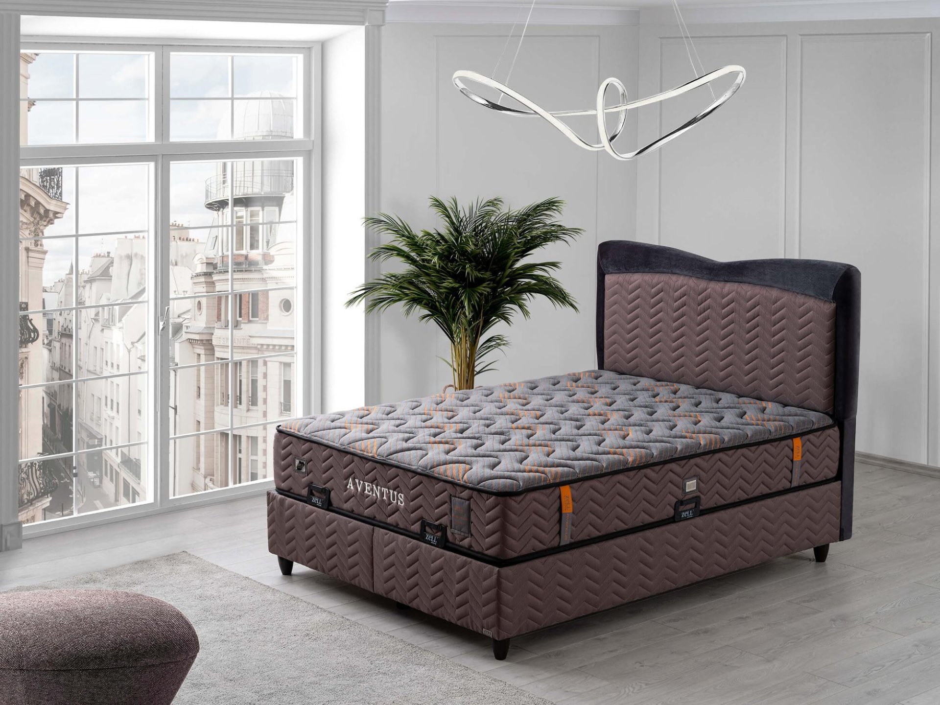 AVENTUS BED BASE HEADBOARD SET
