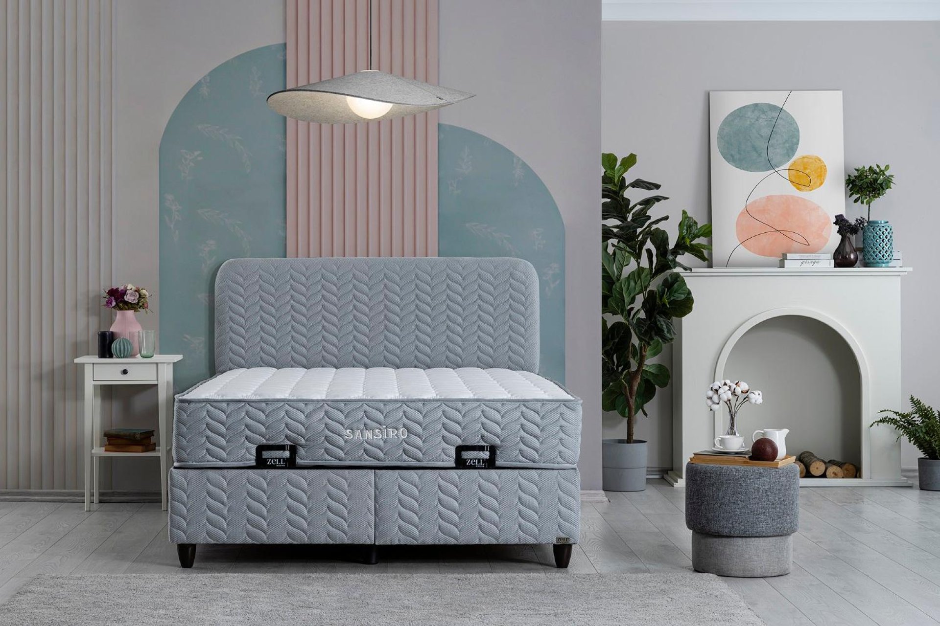 SANSIRO BED BASE HEADBOARD SET
